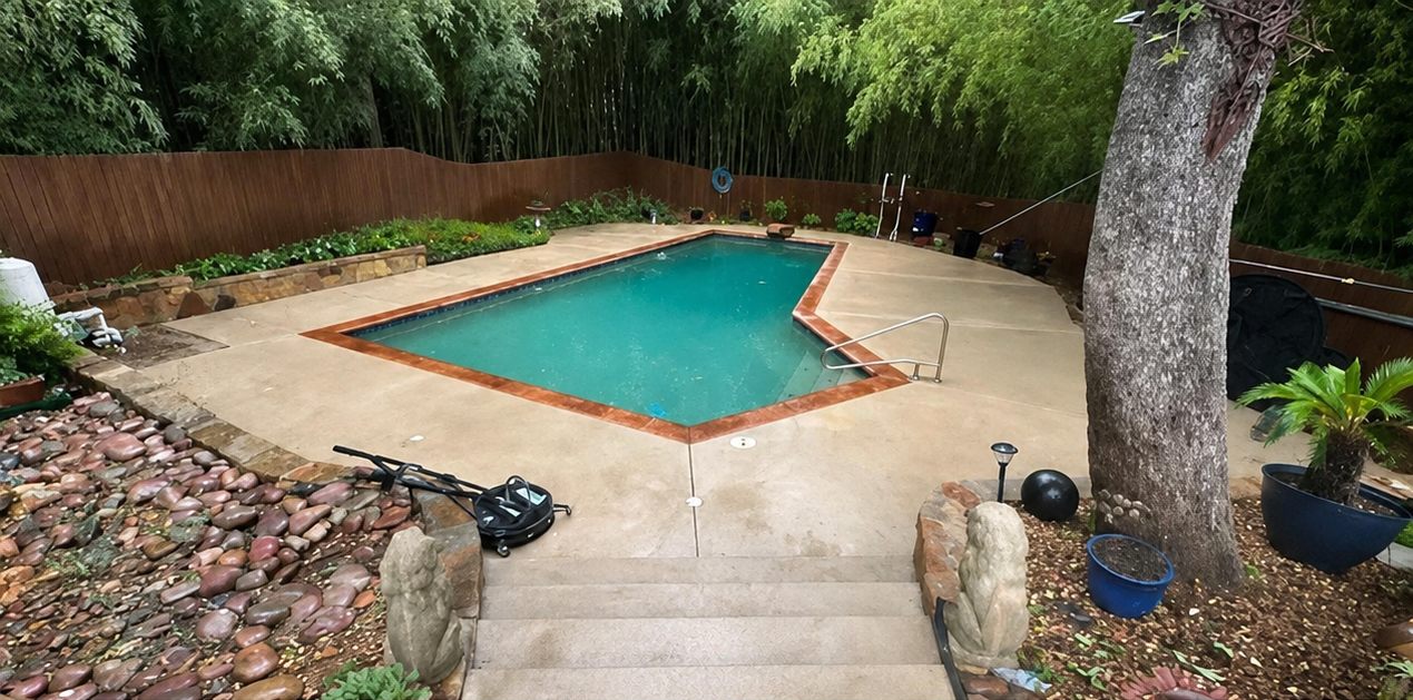 The Colony-area patio and pool project after a pressure washing service