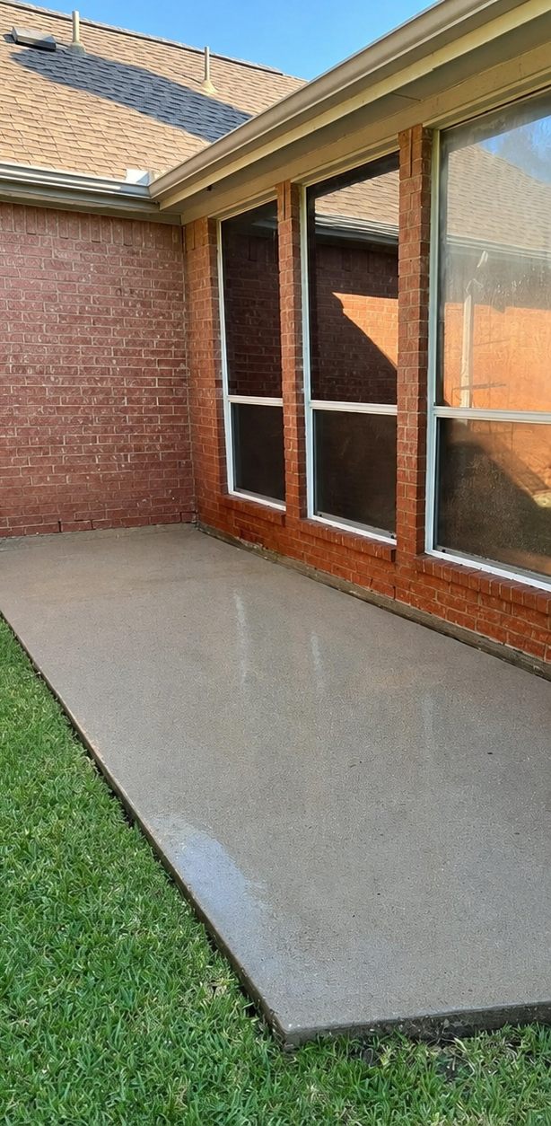 Brick patio after professional pressure washing